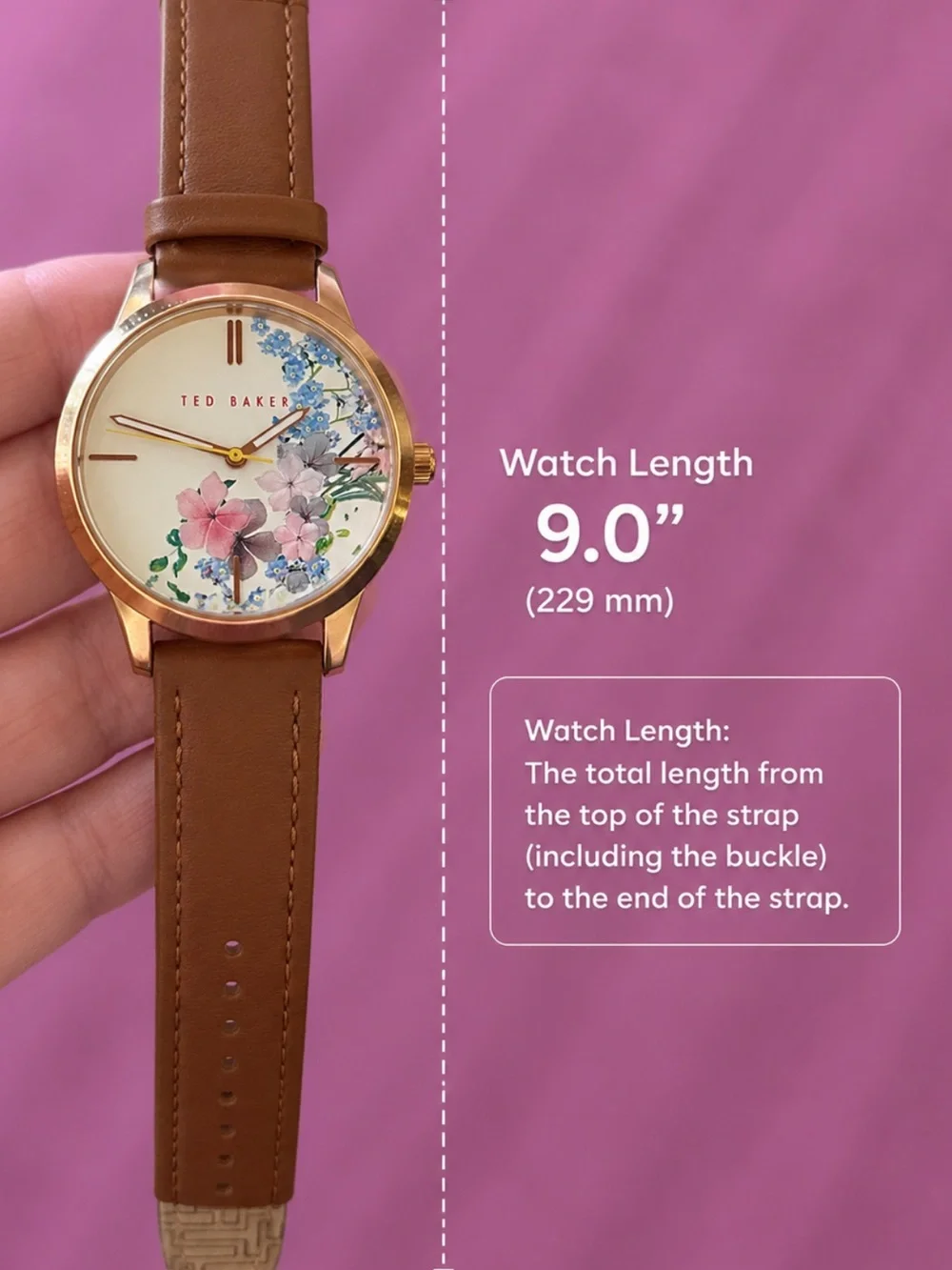 Ted Baker LikeNew Floral Leather Watch w/ new battery
